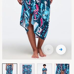 Zumba Fitness Blue Teal Pink Tropical Swim Sarong